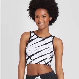 Colsie High-Neck Ribbed Tie-Dye Bralette